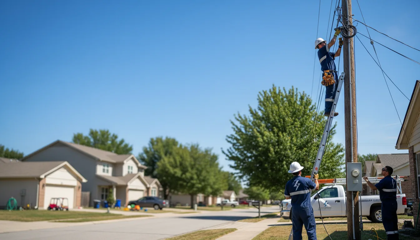 Residential electrician providing installation services in Hurst, TX
